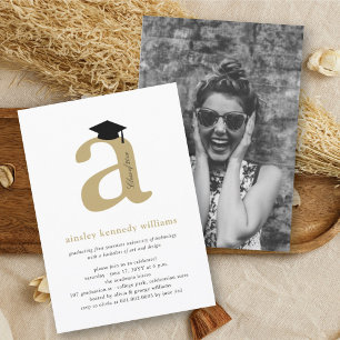 Signature Monogram A Class of 2026 Senior Graduate Invitation