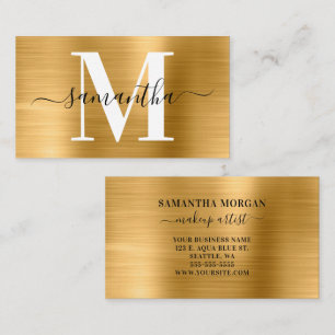 Signature Monogram Gold Shimmer Business Card