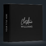 Signature Monogram Handwritten Script BLACK SIMPLE Binder<br><div class="desc">Stylish modern custom monogram design with a modern minimalist signature typography paired with sans-serif font in minimal black and white. Make it yours by adding your own monogram name and text on the spine side to create a design as unique as you are.</div>
