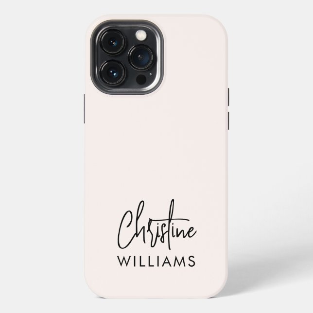 Signature Monogram Handwritten Script Blush pink iPhone Case (Back)