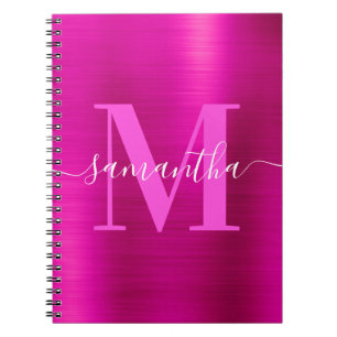 Signature Monogram Hot Pink Shimmer Notebook