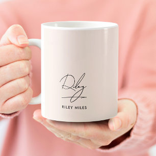Signature Monogram Modern Elegant Classic Coffee Mug