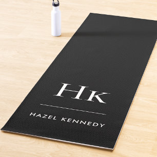 Signature Monogram Simple Black Monogrammed Yoga Mat