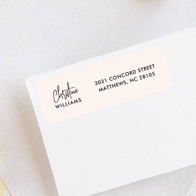 Signature Monogramme manuscrit Script Blu rose (Elegant signature formal business return label with signature name and surname and template)