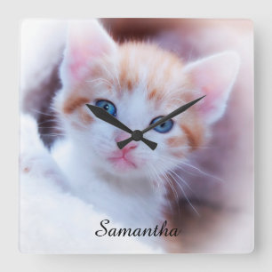 Signature Name Photo Square Wall Clock
