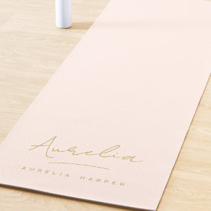 Signature Name Simple Minimal Blush Pink Yoga Mat