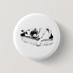 Signature Nap, Black Line Badge 1 Inch Round Button