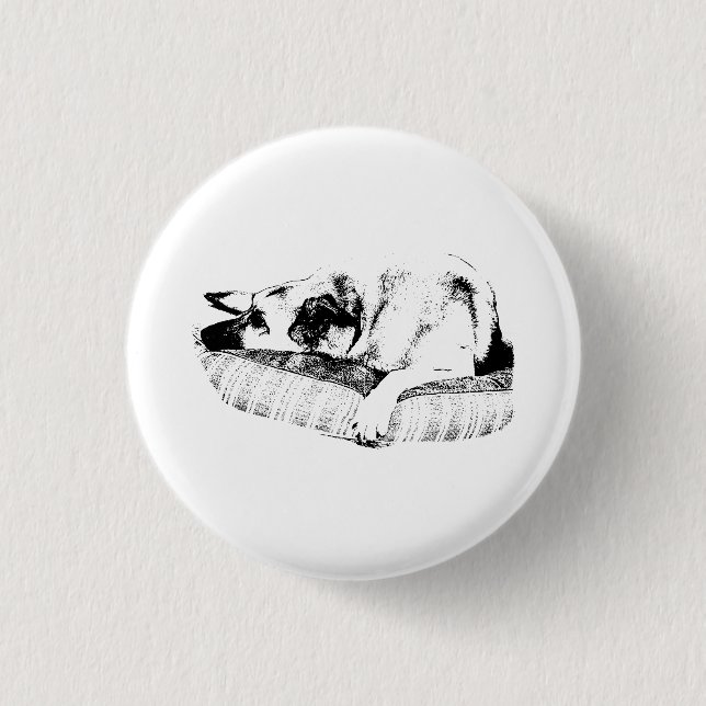 Signature Nap, Black Line Badge 1 Inch Round Button (Front)