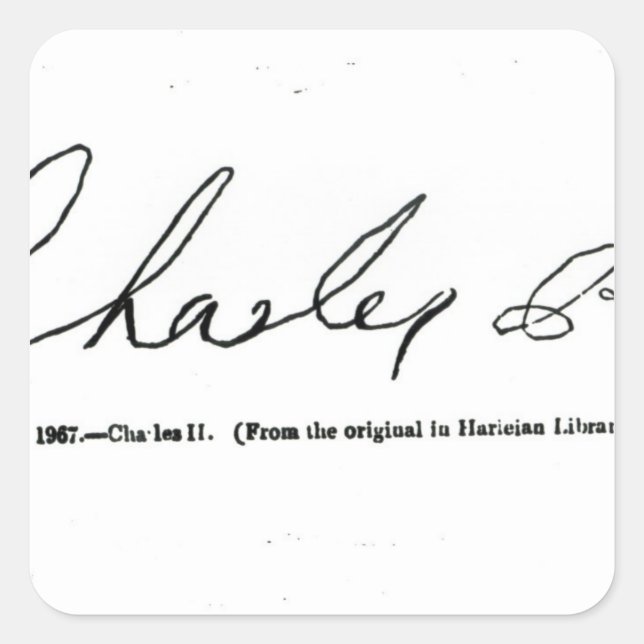 Signature of Charles II Square Sticker (Front)