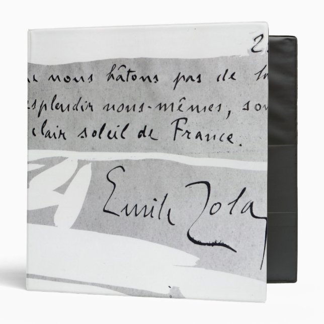 Signature of Emile Zola Binder (Front/Inside)