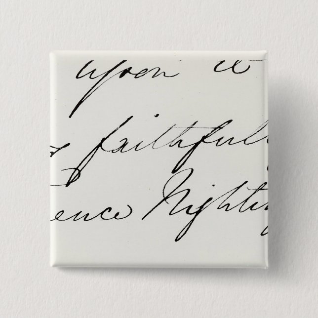 Signature of Florence Nightingale 2 Inch Square Button (Front)