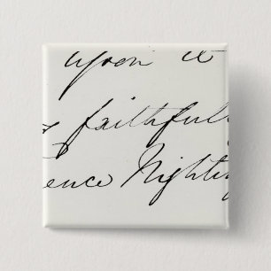 Signature of Florence Nightingale 2 Inch Square Button