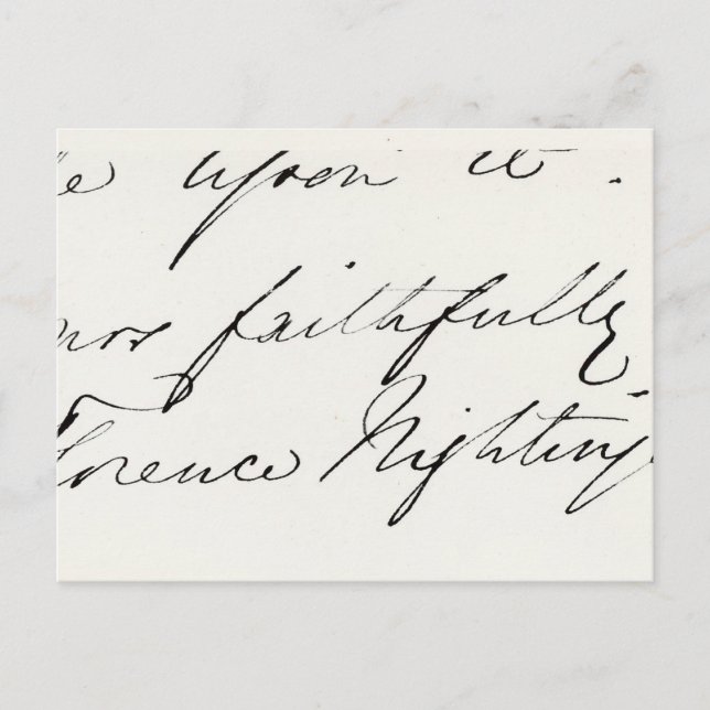 Signature of Florence Nightingale Postcard (Front)
