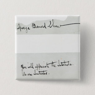 Signature of George Bernard Shaw 2 Inch Square Button