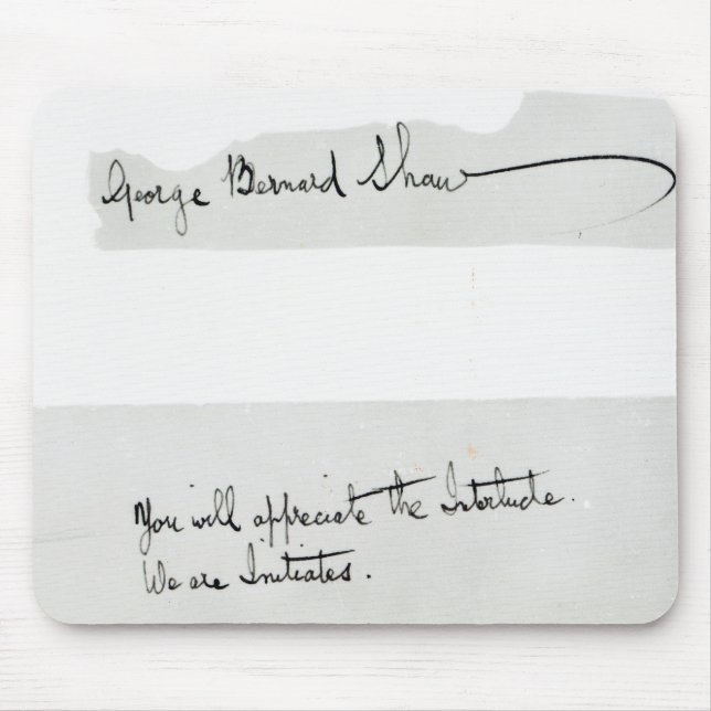 Signature of George Bernard Shaw Mouse Pad (Front)
