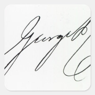 Signature of George IV Square Sticker