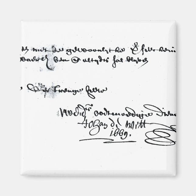 Signature of Johan de Witt Magnet (Front)