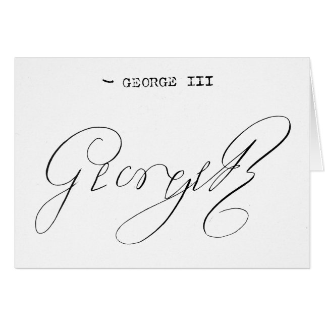 Signature of King George III (Front Horizontal)
