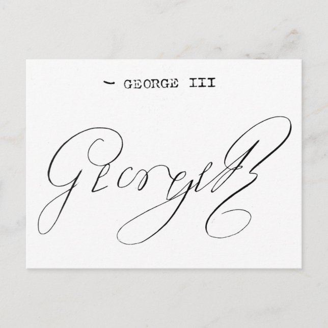 Signature of King George III Postcard (Front)