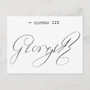 Signature of King George III Postcard