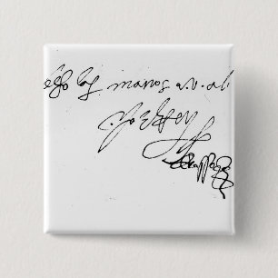 Signature of Lady Jane Grey 2 Inch Square Button