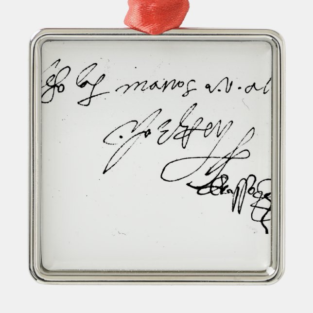 Signature of Lady Jane Grey Metal Ornament (Front)