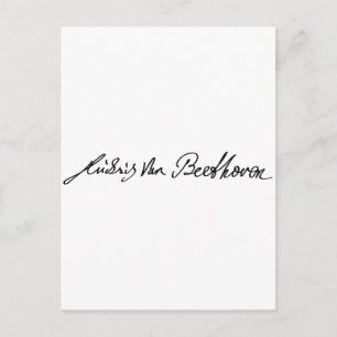 Signature of Musician Ludwig van Beethoven Postcard