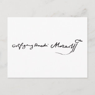 Signature of Musician Wolfgang Amadeus Mozart Postcard
