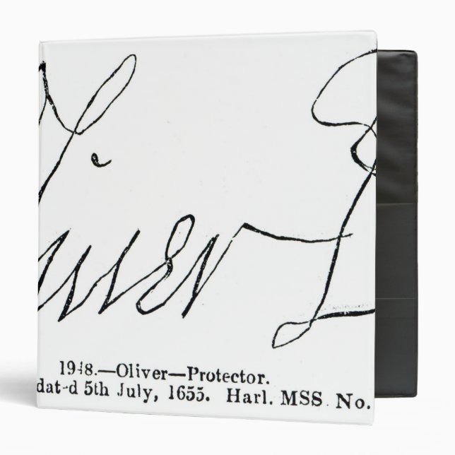 Signature of Oliver Cromwell  Lord Protector Binder (Front/Inside)