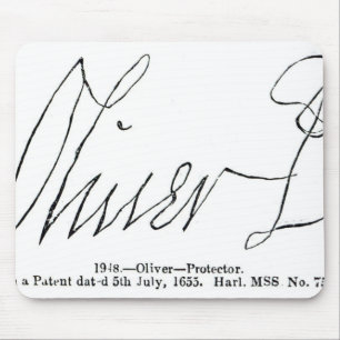 Signature of Oliver Cromwell  Lord Protector Mouse Pad