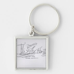 Signature of Queen Elizabeth I Keychain