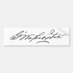 Signature of U.S. President George Washington Bumper Sticker