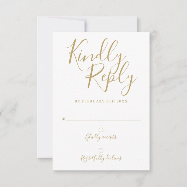 Signature or Script Carte RSVP moderne (Devant)
