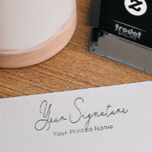 Signature + Printed Name Self-Inking Rubber Stamp