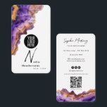 Signature Purple Agate gold marble & QR Code Logo Business Card<br><div class="desc">Modern Purple Agate & gold glitter marble  Professional Business Card. To be completed with your details easily and quickly. If you want to change the font style,  colour or text placement. simply click the "Customize Further" button.</div>