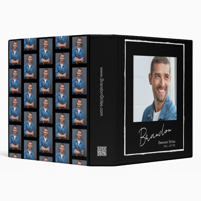 Signature QR Code Model Talent Portfolio Binder (Background)