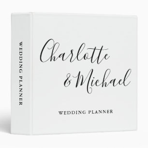 Signature Script Black And White Wedding Planner Binder