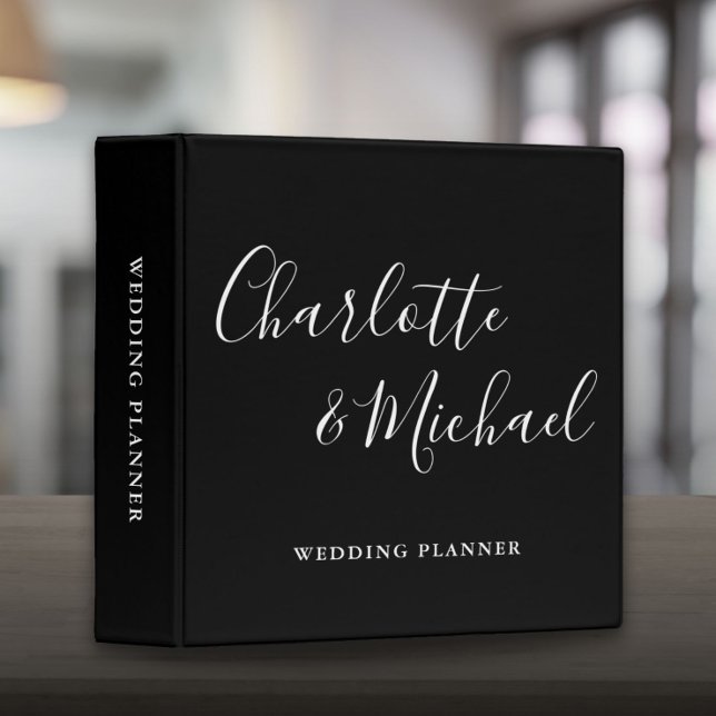 Signature Script Black And White Wedding Planner Binder (Signature Script Black And White Wedding Planner 3 Ring Binder)