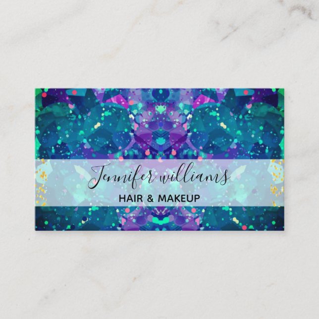 signature script calligraphy Modern opal stone  Bu Business Card (Front)