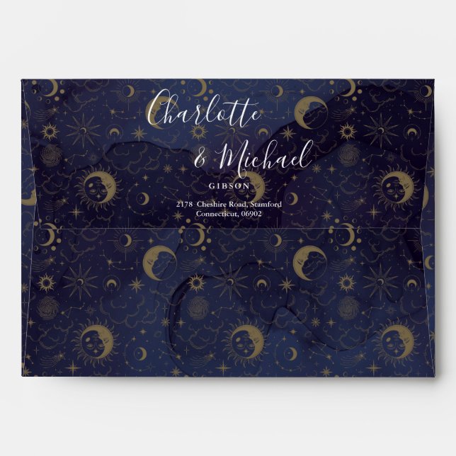 Signature Script Celestial Return Address Envelope (Back (Top Flap))