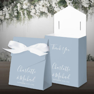 Signature Script Dusty Blue Elegant Wedding Favor Box