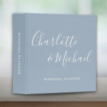 Signature Script Dusty Blue Wedding Planner Binder<br><div class="desc">Elegant signature dusty blue wedding planner personalized with signature style names. Designed by Thisisnotme©</div>