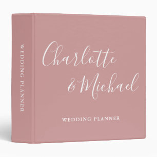Signature Script Dusty Rose Wedding Planner Binder