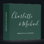 Signature Script Emerald Green Wedding Planner Binder<br><div class="desc">Elegant signature emerald green wedding planner personalized with signature style names. Designed by Thisisnotme©</div>