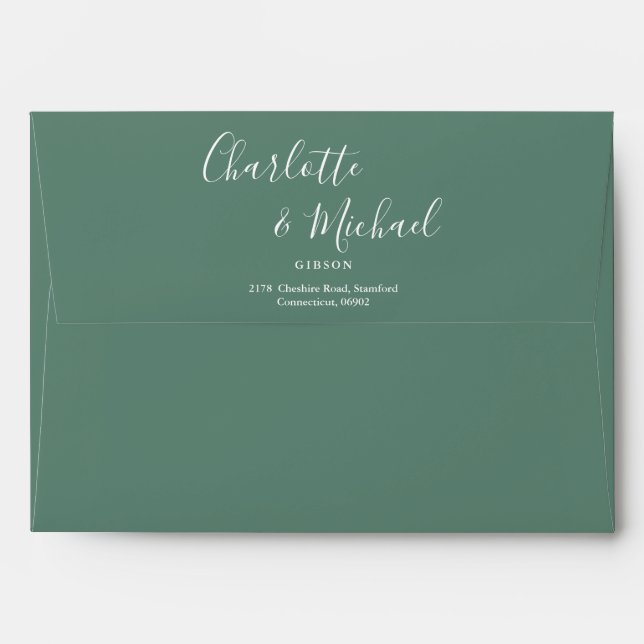 Signature Script Eucalyptus Green Return Address Envelope (Back (Top Flap))