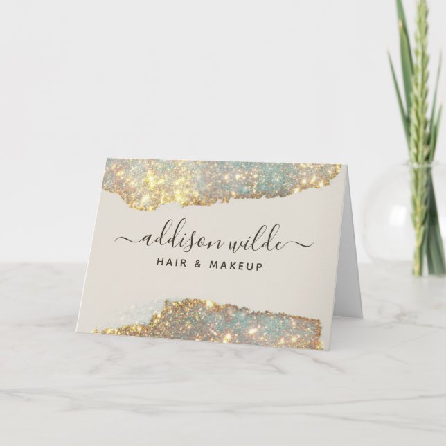 Signature Script Glam Glitter Client Thank You Card (Front)