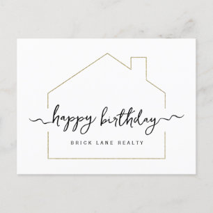 Signature Script Happy Birthday Realty  Postcard