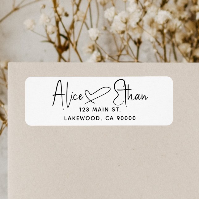Signature Script Heart Modern Label (Creator Uploaded)
