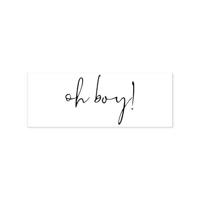 Signature Script Lettering Oh Boy Rubber Stamp (Imprint)