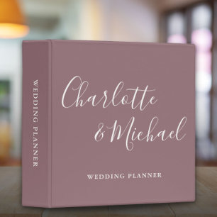 Signature Script Mauve Wedding Planner Binder